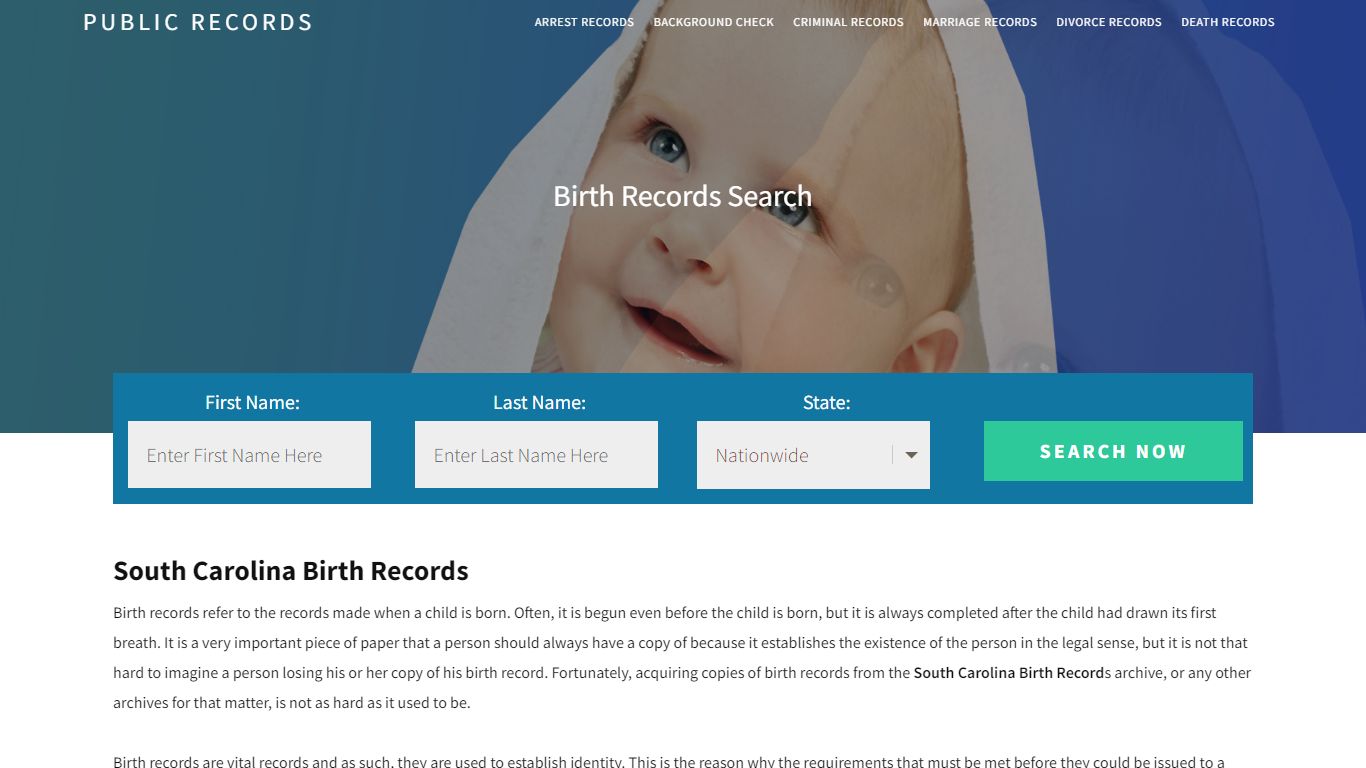 South Carolina Birth Records | Enter Name and Search. 14Days Free